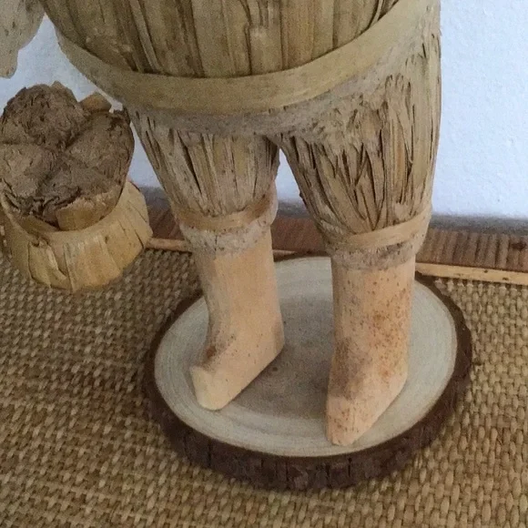 In excellent condition, vintage hand made corn husk Santa .